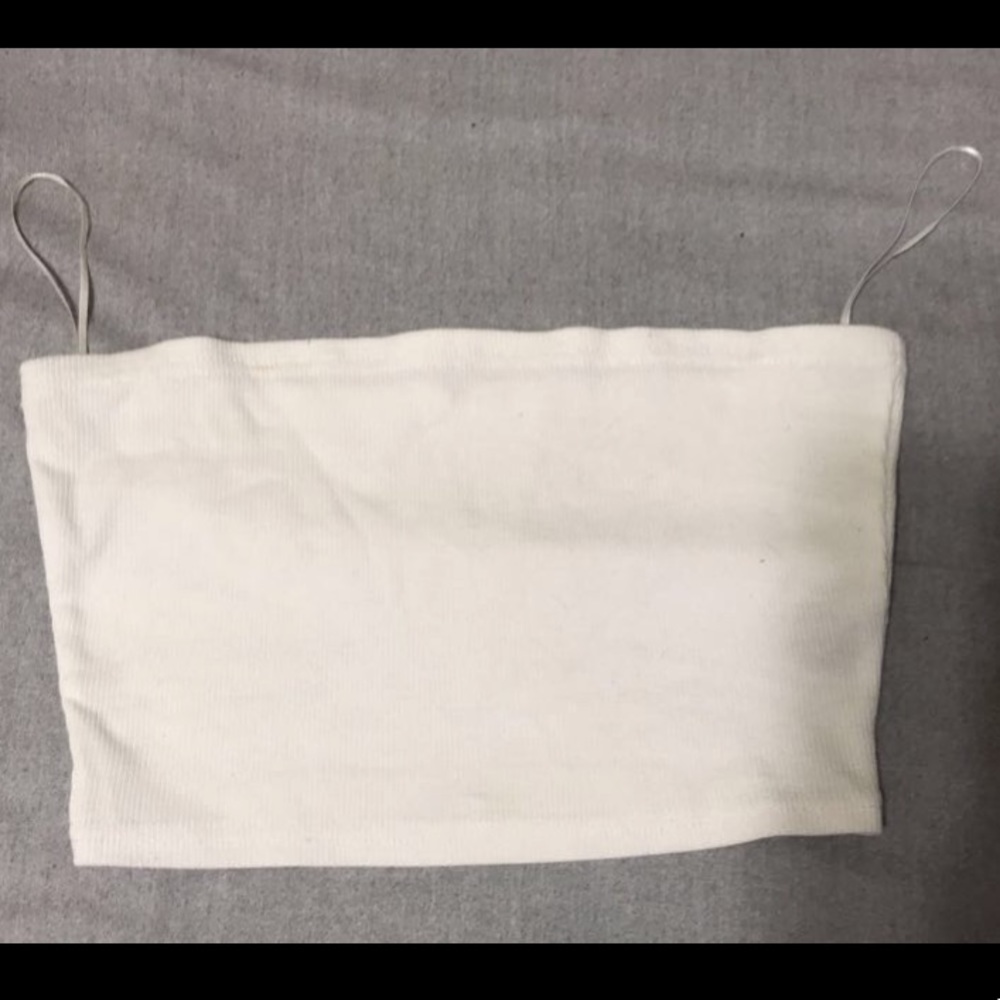 White cropped tube top